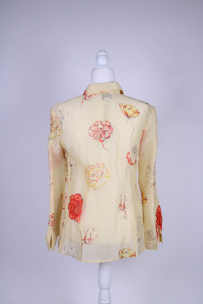 Oscar De La Renta linen/silk top - Medium