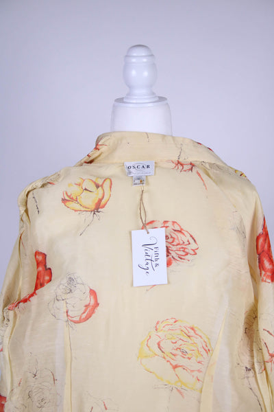 Oscar De La Renta linen/silk top - Medium