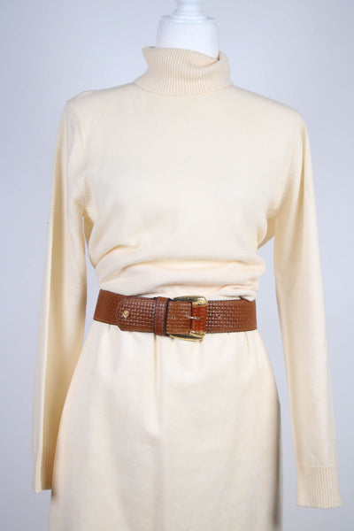 Cognac belt with gold hardware | Small/Medium