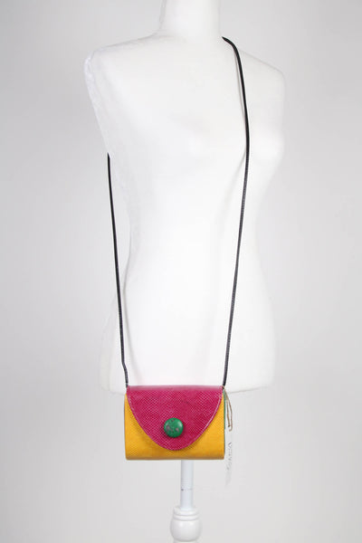 Multicolored leather mini crossbody