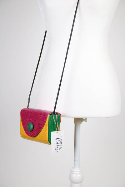 Multicolored leather mini crossbody