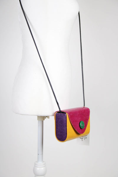 Multicolored leather mini crossbody
