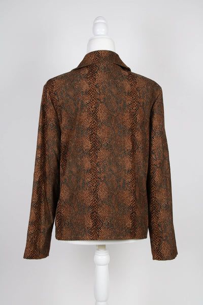 70's snake print button down top | Medium