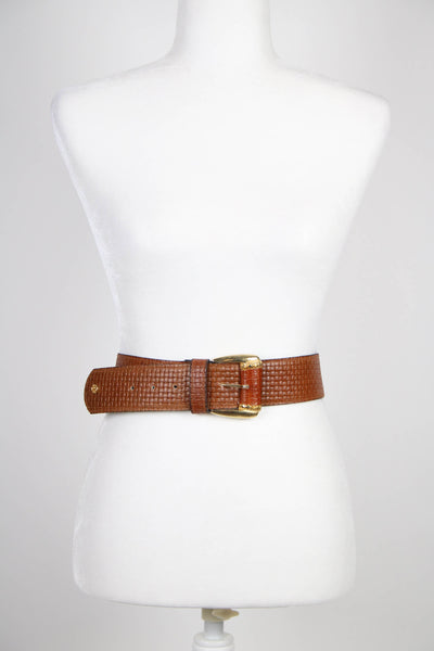 Cognac belt with gold hardware | Small/Medium