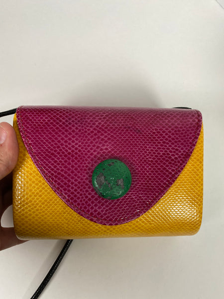 Multicolored leather mini crossbody