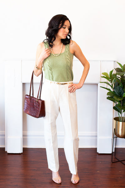 Cream high waist pants | Size 8