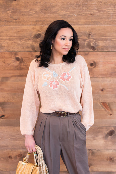 80's Summer knit sweater - Medium