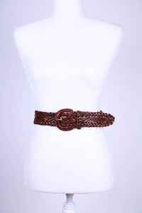 Leather braided belt - Fits up tp 32"