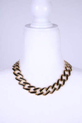 Vtg black/gold chain link 18"